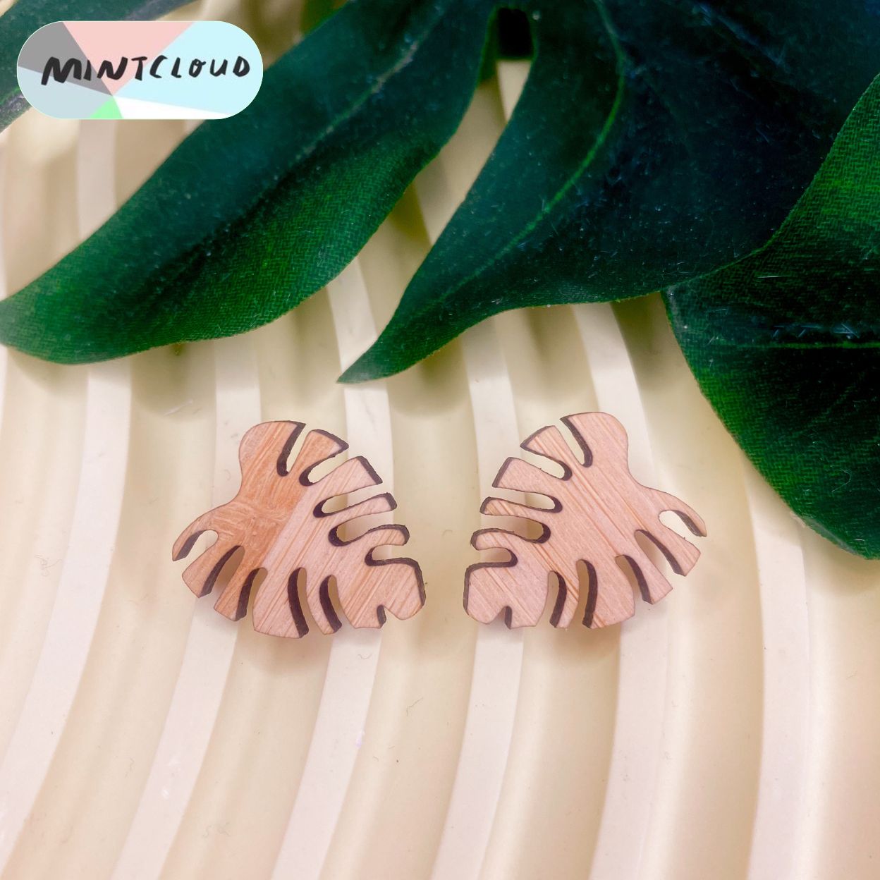 Monstera Studs - Various Colours