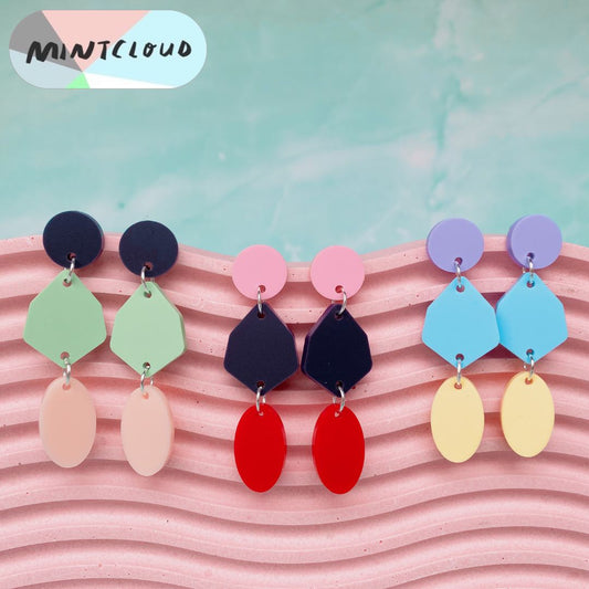 Pool Party Ovals Dangles - Various Colours