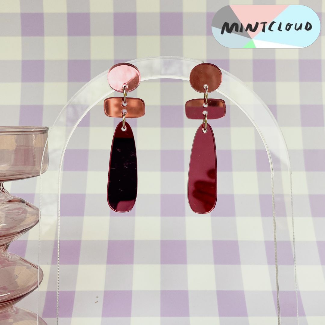 Shapes Mirror Dangles - Various Colours