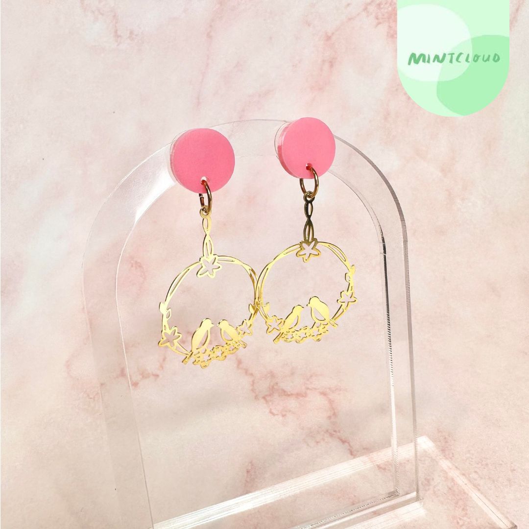 Brass Dangles - Sweet Birds From Mintcloud Studio, an online jewellery store based in Adelaide South Australia