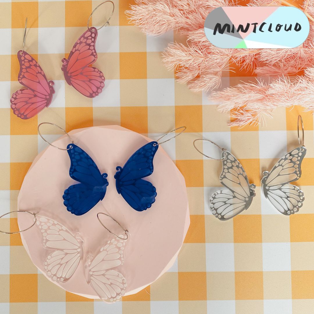 Single Butterfly Dangles - Various Colours