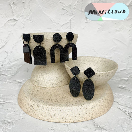 Bento Black Glitter - Various DesignsFrom Mintcloud Studio, an online jewellery store based in Adelaide South Australia