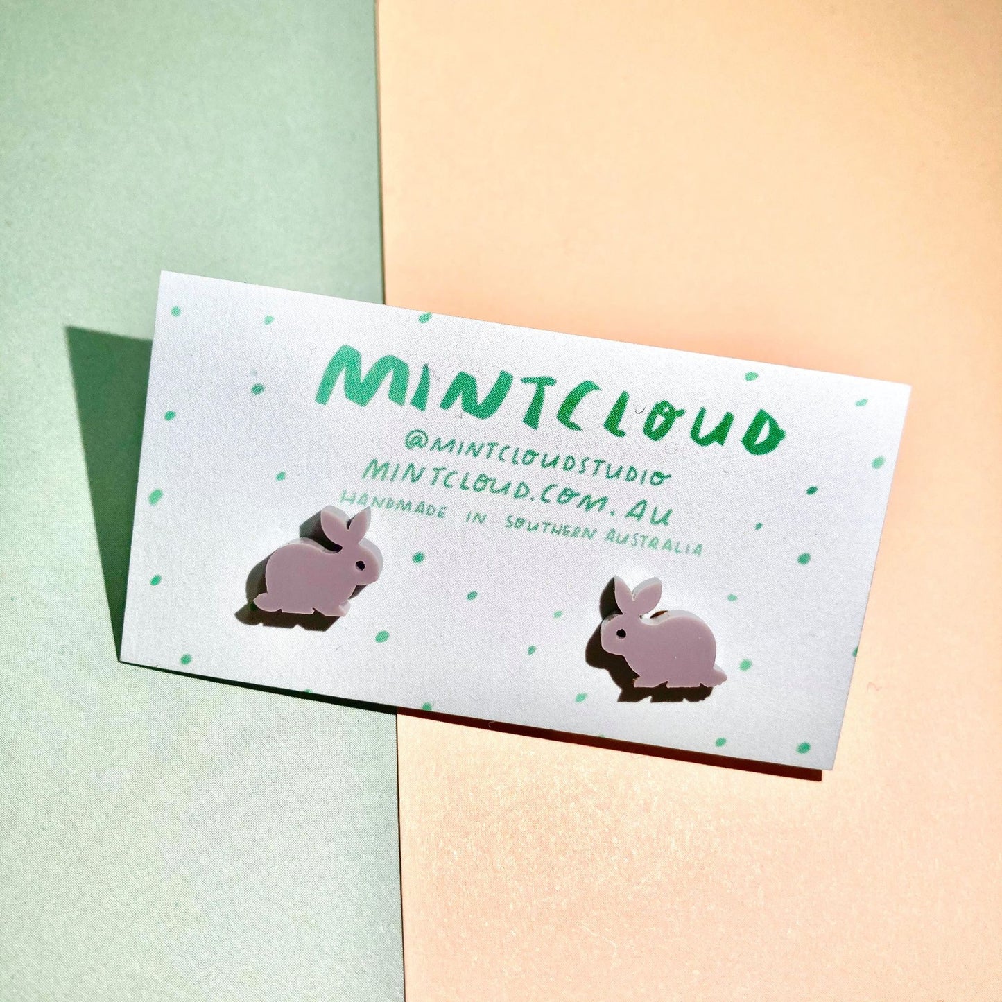 Mintcloud Earrings - Easter Bunny Studs from have you met charlie a gift shop in Adelaide south Australian with unique handmade gifts
