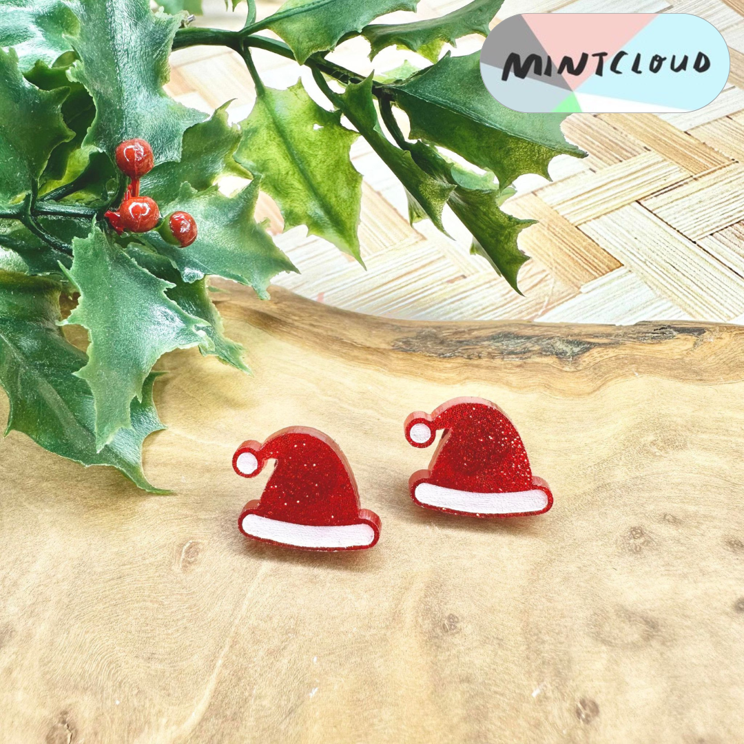 Christmas Earrings - Santa Hat