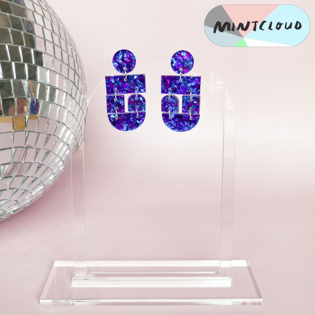 Hopscotch Dangles - Various Colours From Mintcloud Studio, an online jewellery store based in Adelaide South Australia