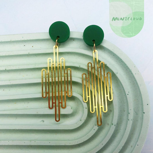Brass Dangles - Empire From Mintcloud Studio, an online jewellery store based in Adelaide South Australia