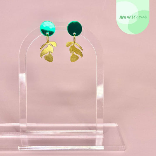 Brass Dangles - Leaf From Mintcloud Studio, an online jewellery store based in Adelaide South Australia