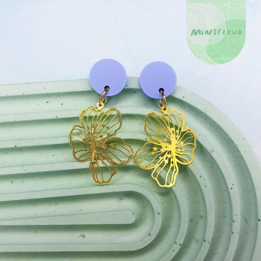 Brass Dangles - Spring Blossom From Mintcloud Studio, an online jewellery store based in Adelaide South Australia