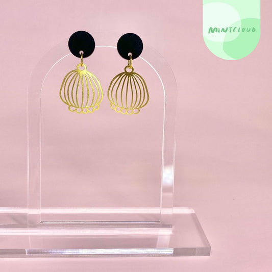 Brass Dangles - Poppy Pod From Mintcloud Studio, an online jewellery store based in Adelaide South Australia