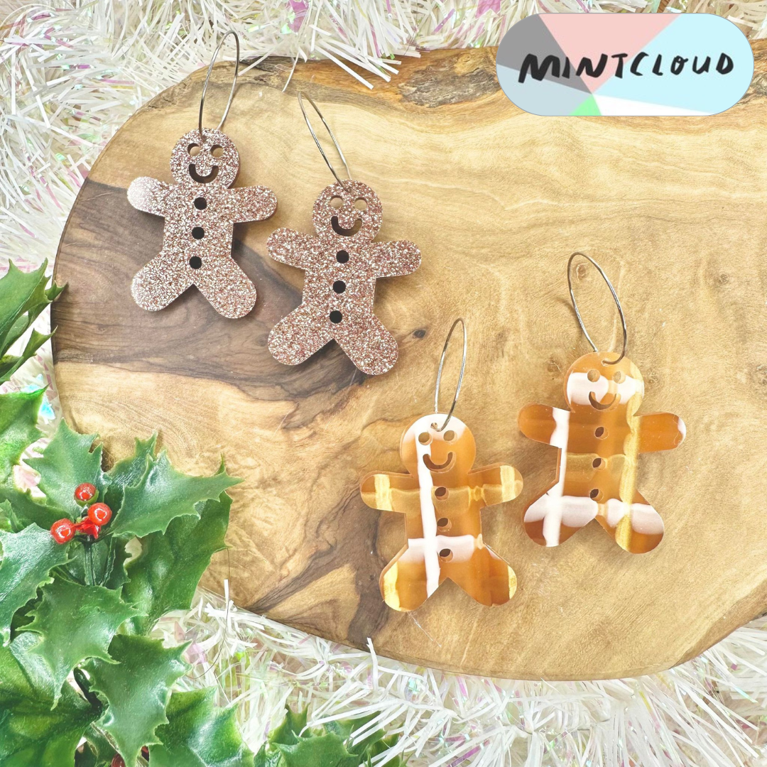 Christmas Earrings - Gingerbread Person