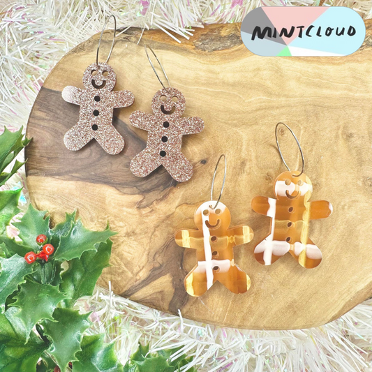 Christmas Earrings - Gingerbread Person