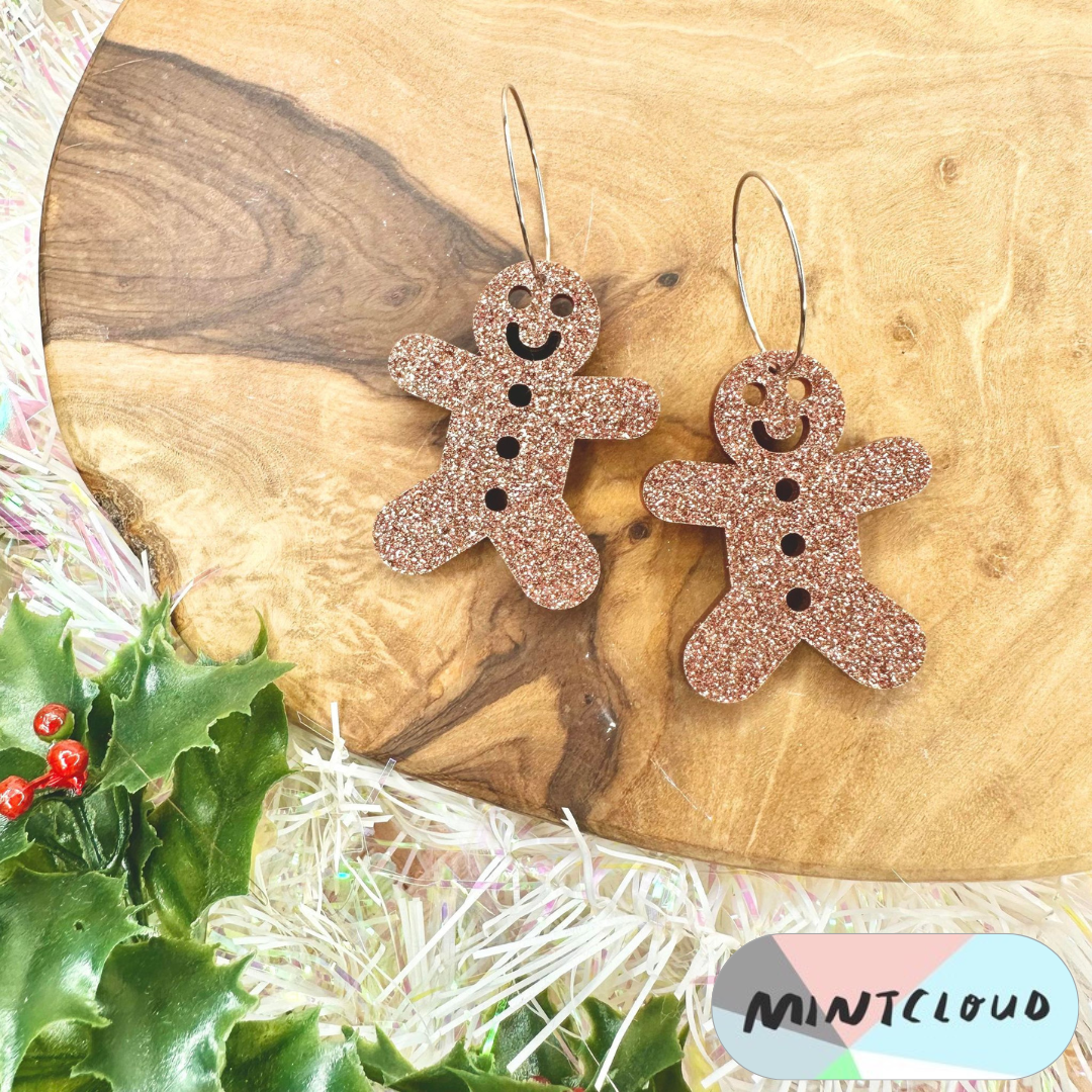 Christmas Earrings - Gingerbread Person