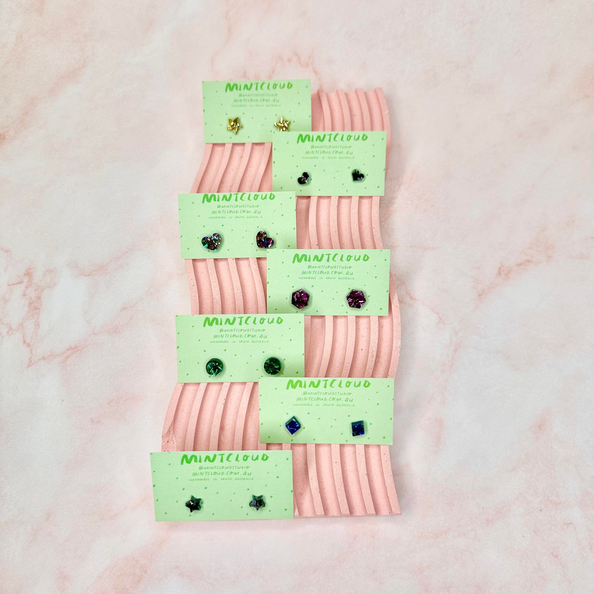 Chunky Sparkle Studs - Various Colours and Designs From Mintcloud Studio, an online jewellery store based in Adelaide South Australia