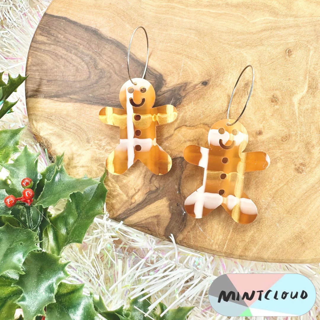 Christmas Earrings - Gingerbread Person