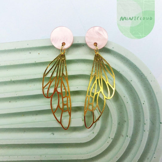 Brass Dangles - Wings From Mintcloud Studio, an online jewellery store based in Adelaide South Australia