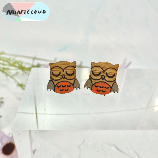 Hootie Owl Studs From Mintcloud Studio, an online jewellery store based in Adelaide South Australia