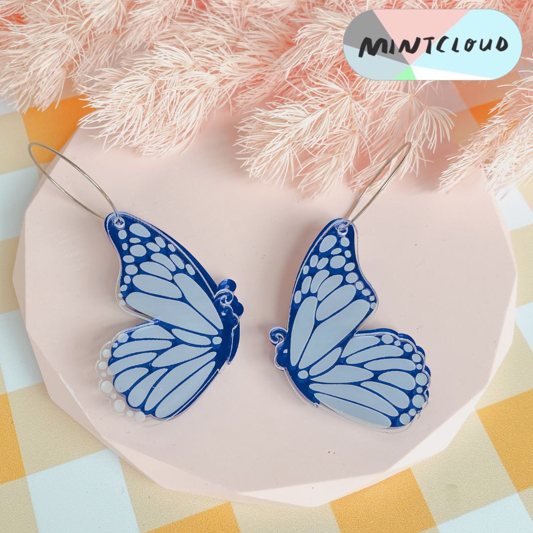 Double Butterfly Dangles - Various Colours From Mintcloud Studio, an online jewellery store based in Adelaide South Australia