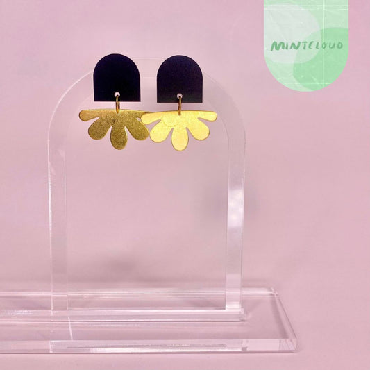 Brass Dangle - Half FlowerFrom Mintcloud Studio, an online jewellery store based in Adelaide South Australia