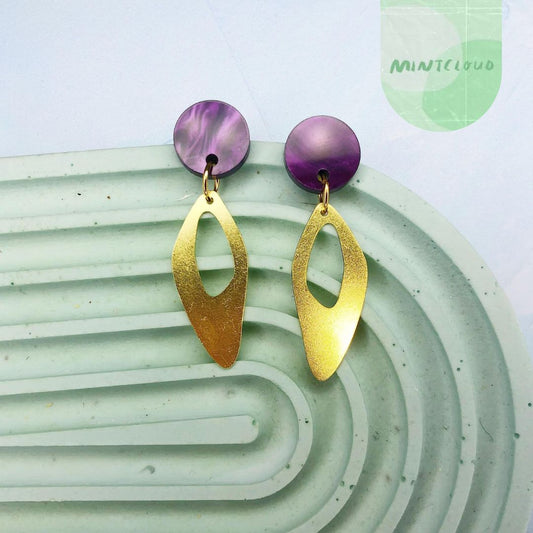 Brass Dangles - The Pond From Mintcloud Studio, an online jewellery store based in Adelaide South Australia