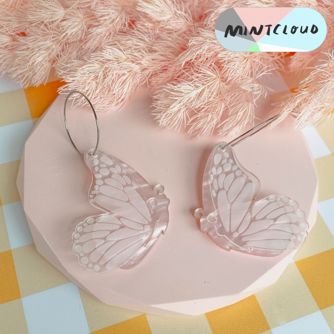 Double Butterfly Dangles - Various Colours From Mintcloud Studio, an online jewellery store based in Adelaide South Australia