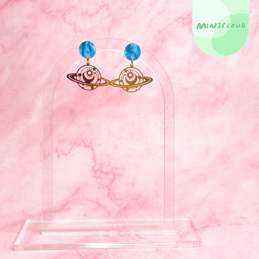Brass Dangles - Outer Space From Mintcloud Studio, an online jewellery store based in Adelaide South Australia