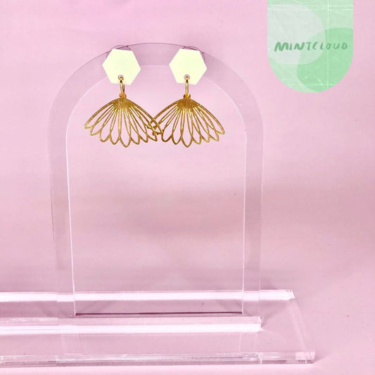 Brass Dangles - Cone Flower From Mintcloud Studio, an online jewellery store based in Adelaide South Australia