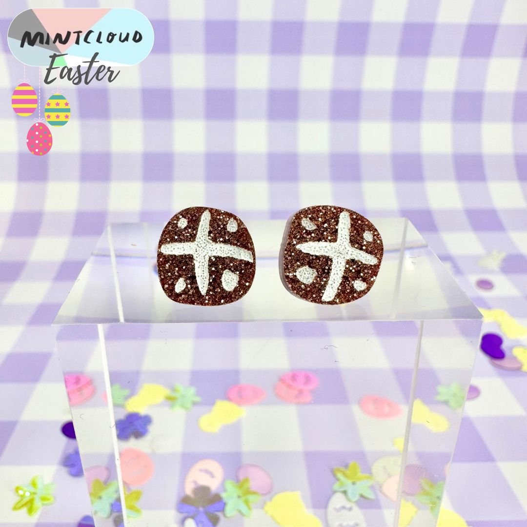 Easter Collection - Hot Cross Bun Studs