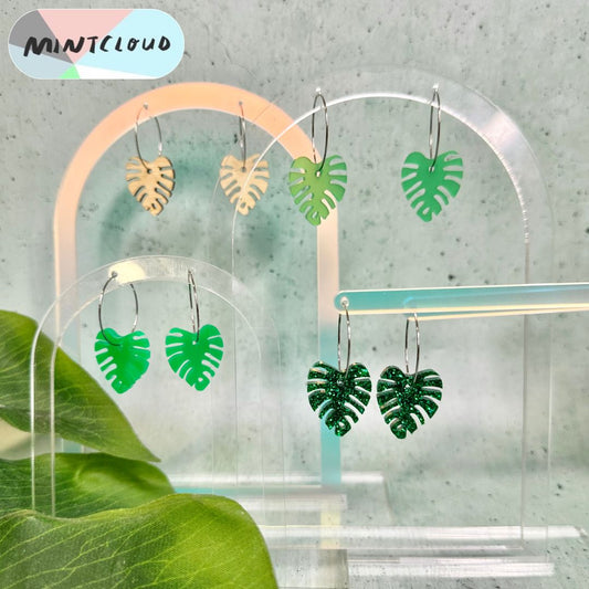 Small Monstera Leaf Dangles - Various Colours