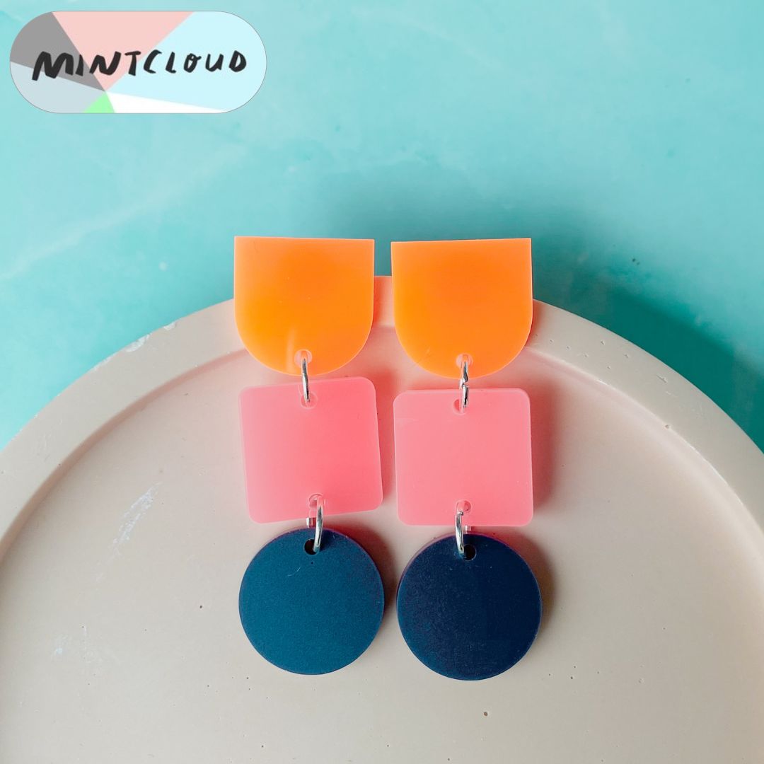 Pool Party Square Dangles - Various Colours