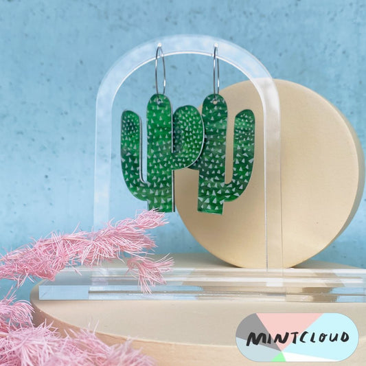 Double Cacti Dangles From Mintcloud Studio, an online jewellery store based in Adelaide South Australia