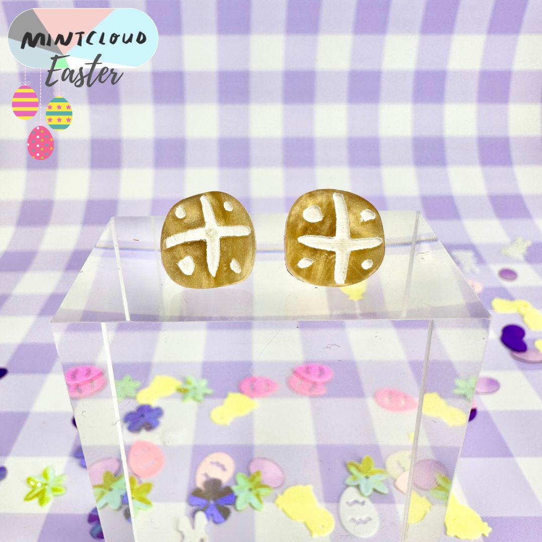 Easter Collection - Hot Cross Bun Studs
