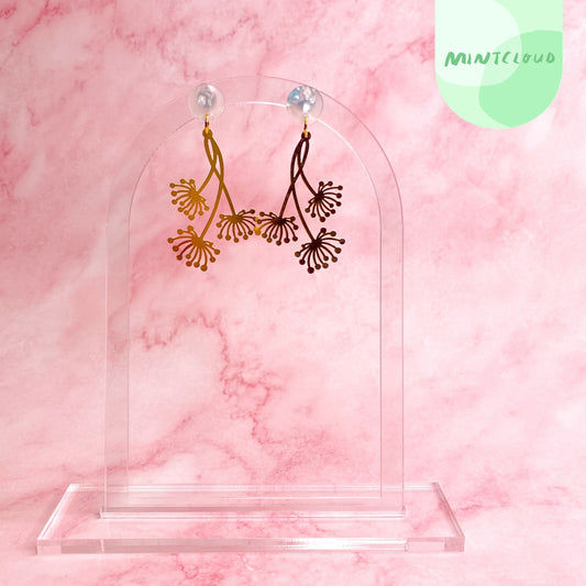 Brass Dangles - Dandelion From Mintcloud Studio, an online jewellery store based in Adelaide South Australia