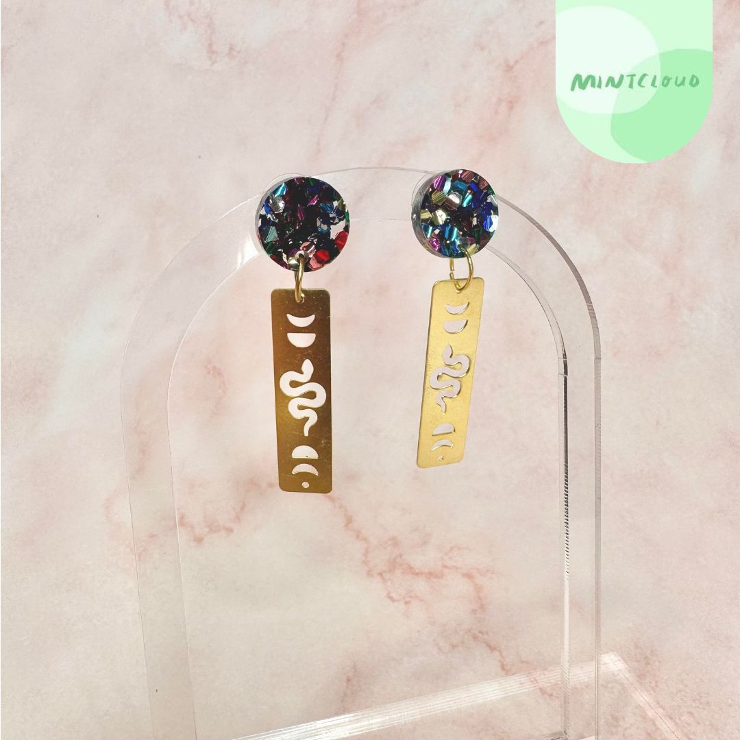 Brass Dangles - Witchcraft From Mintcloud Studio, an online jewellery store based in Adelaide South Australia