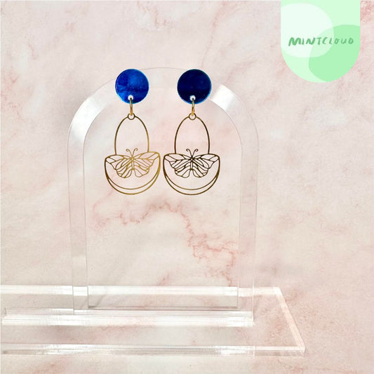 Brass Dangles - Monarch From Mintcloud Studio, an online jewellery store based in Adelaide South Australia