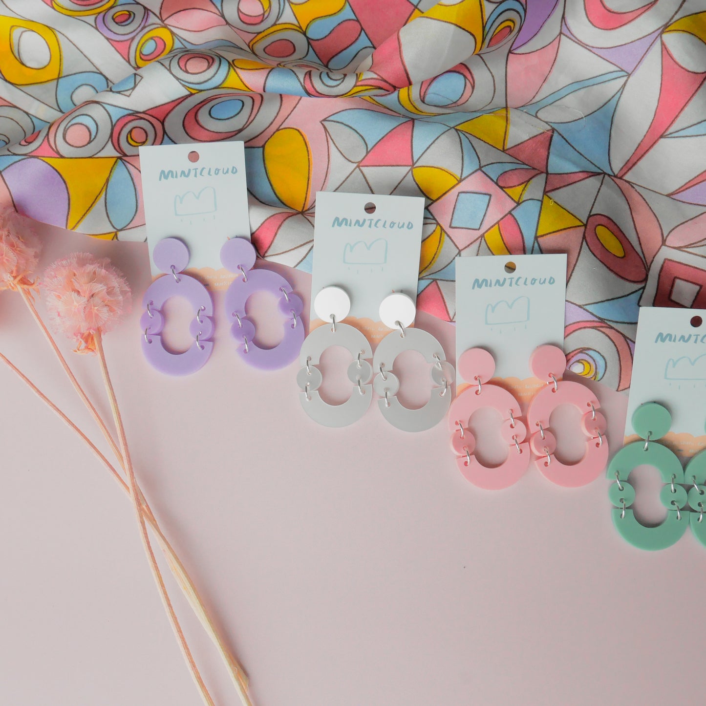 Double Trouble Holes Dangles - Various Colours From Mintcloud Studio, an online jewellery store based in Adelaide South Australia