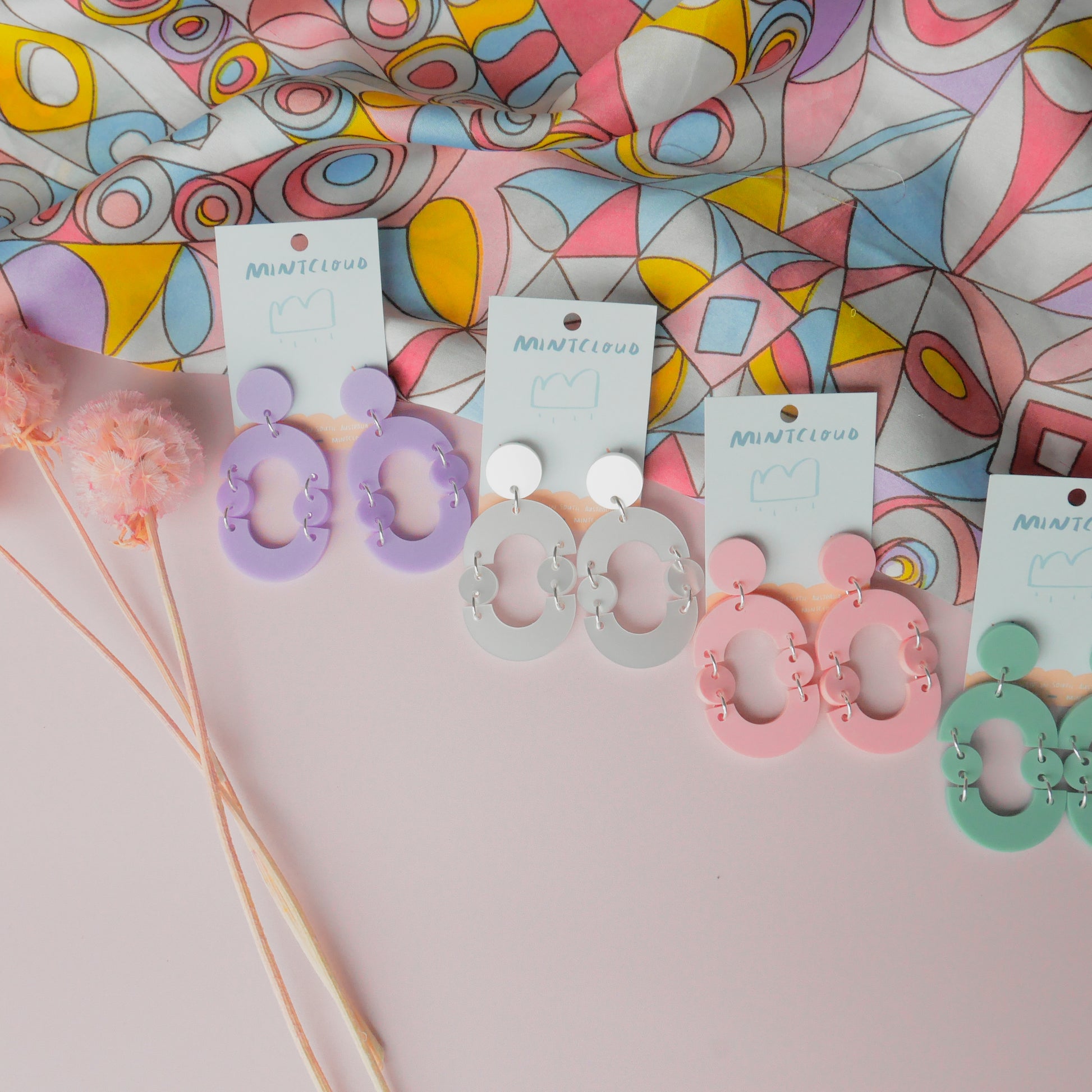Double Trouble Holes Dangles - Various Colours From Mintcloud Studio, an online jewellery store based in Adelaide South Australia