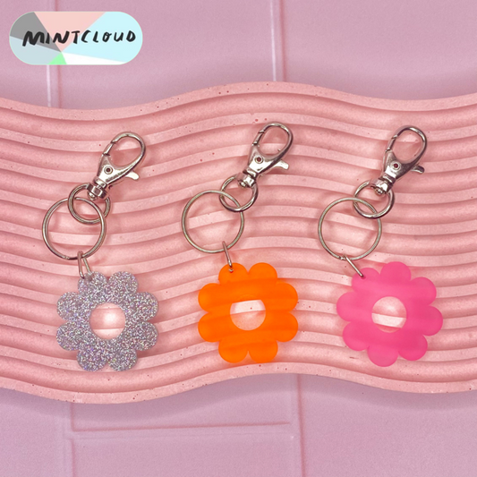 Daisy Key Ring - Various Colours From Mintcloud Studio, an online jewellery store based in Adelaide South Australia