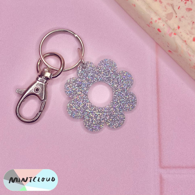 Daisy Key Ring - Various Colours From Mintcloud Studio, an online jewellery store based in Adelaide South Australia