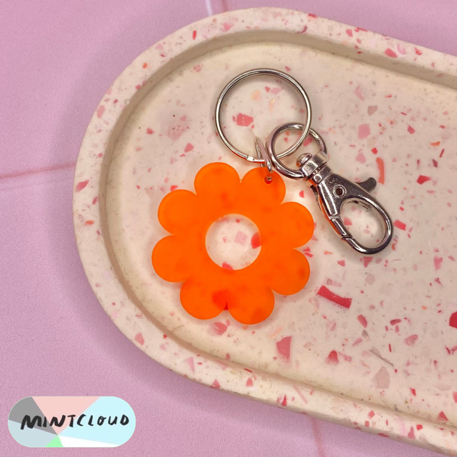 Daisy Key Ring - Various Colours From Mintcloud Studio, an online jewellery store based in Adelaide South Australia