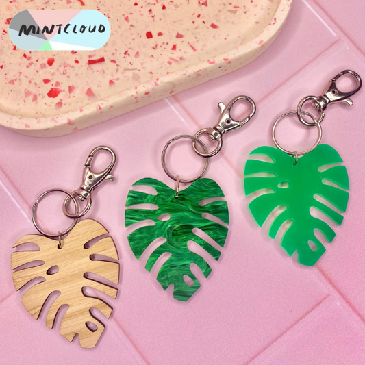 Monstera Key Rings - Various Colours