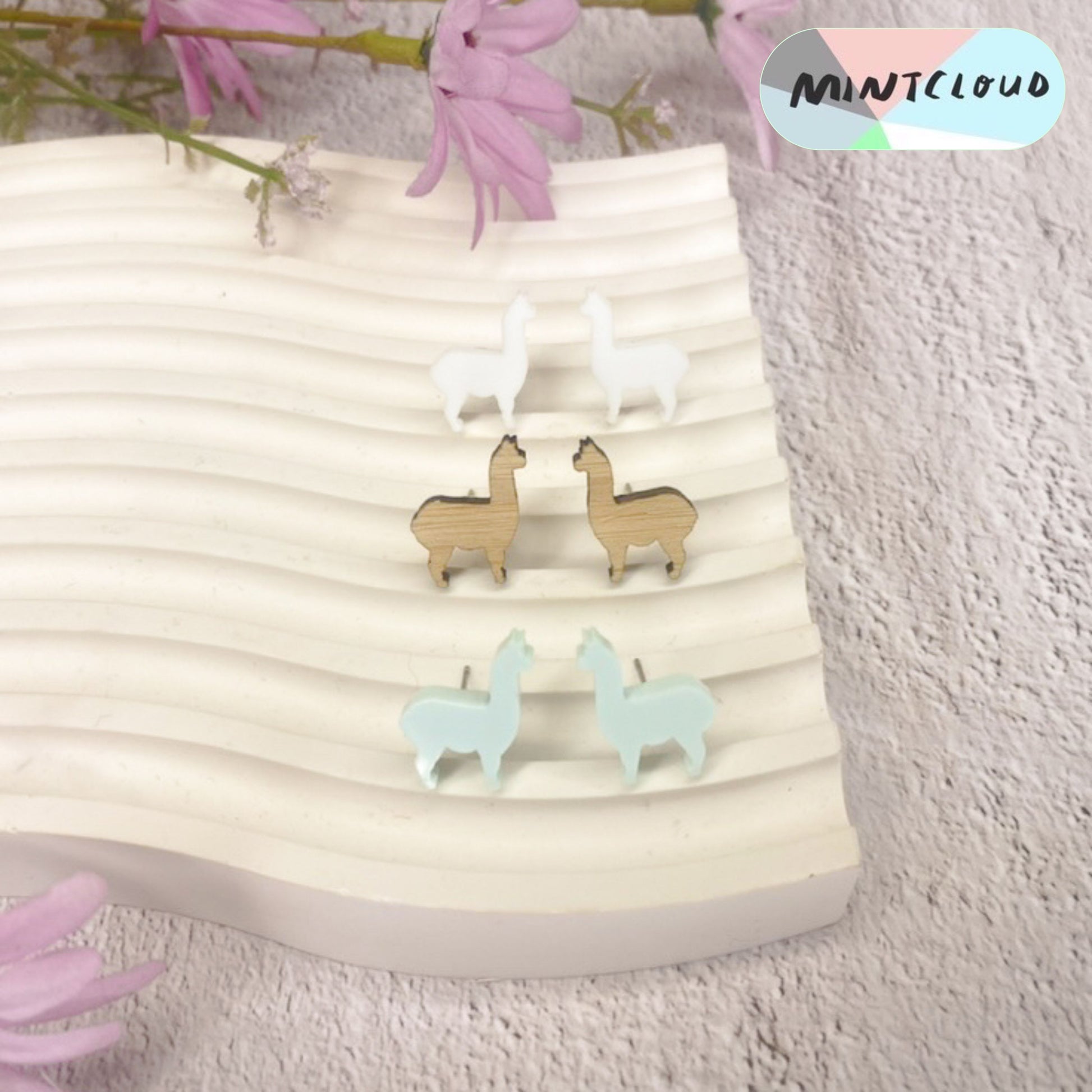 Alpaca Studs - Various Colours From Mintcloud Studio, an online jewellery store based in Adelaide South Australia