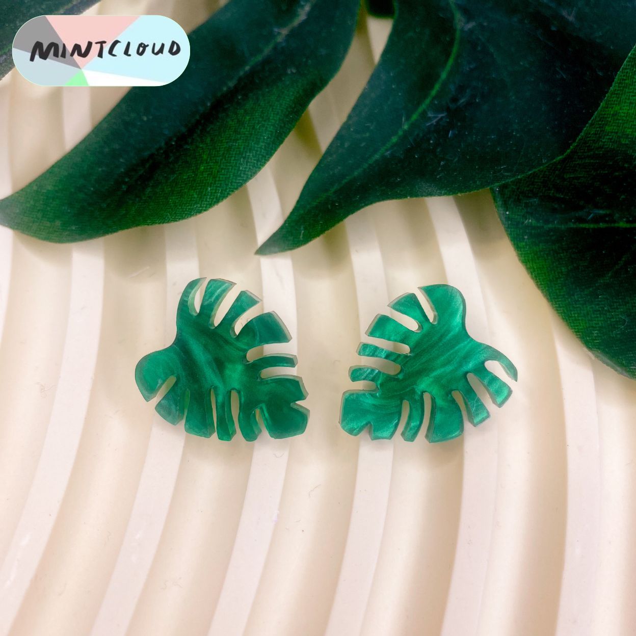 Monstera Studs - Various Colours