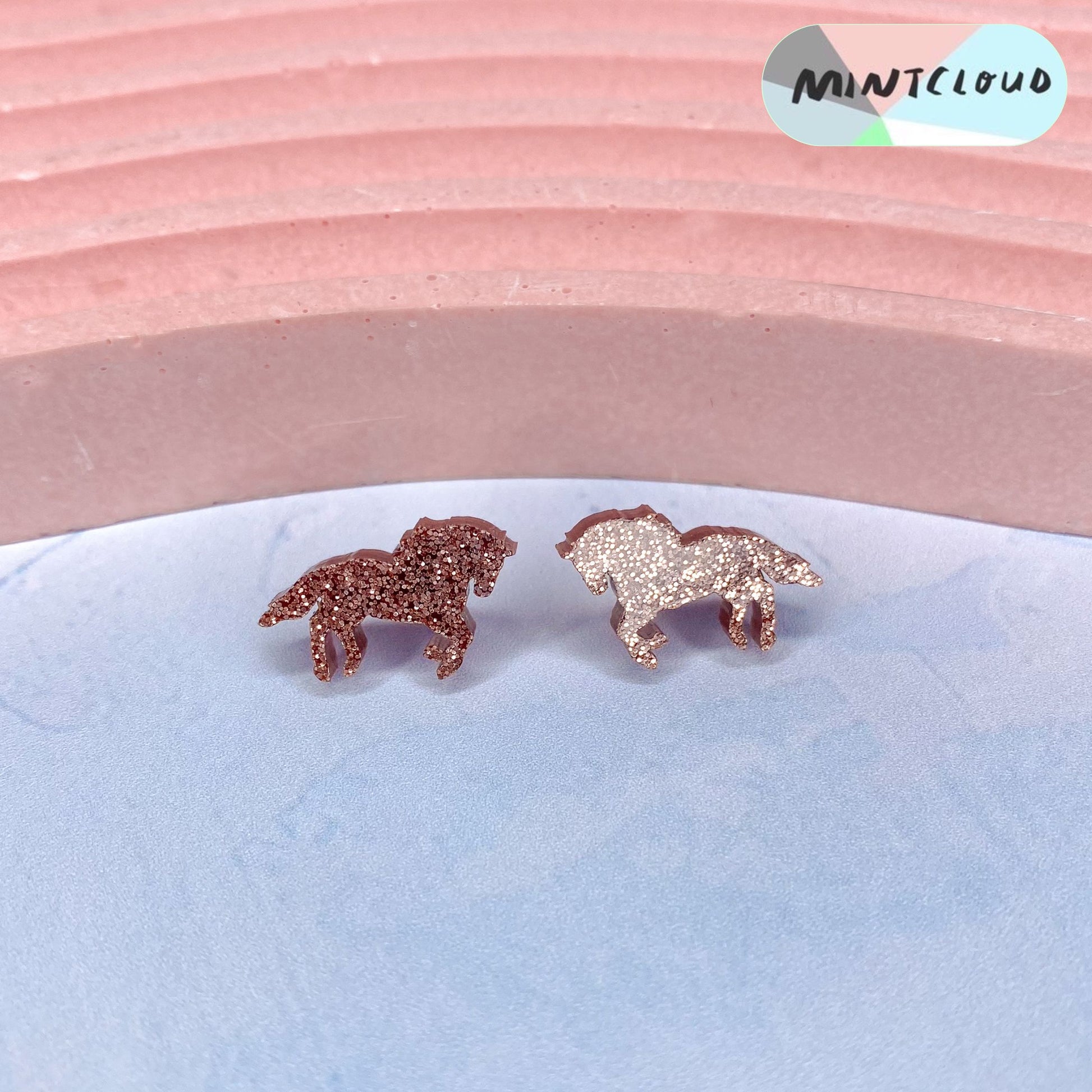 Horse Studs - Various Colours From Mintcloud Studio, an online jewellery store based in Adelaide South Australia