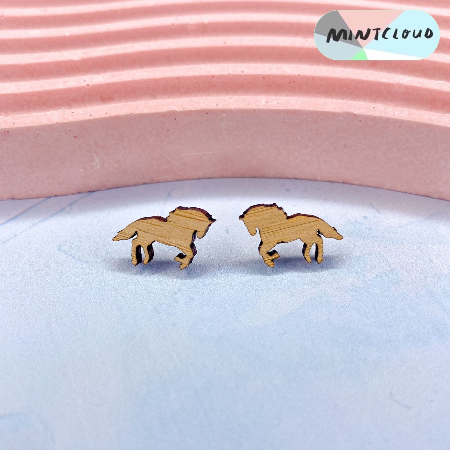 Horse Studs - Various Colours From Mintcloud Studio, an online jewellery store based in Adelaide South Australia