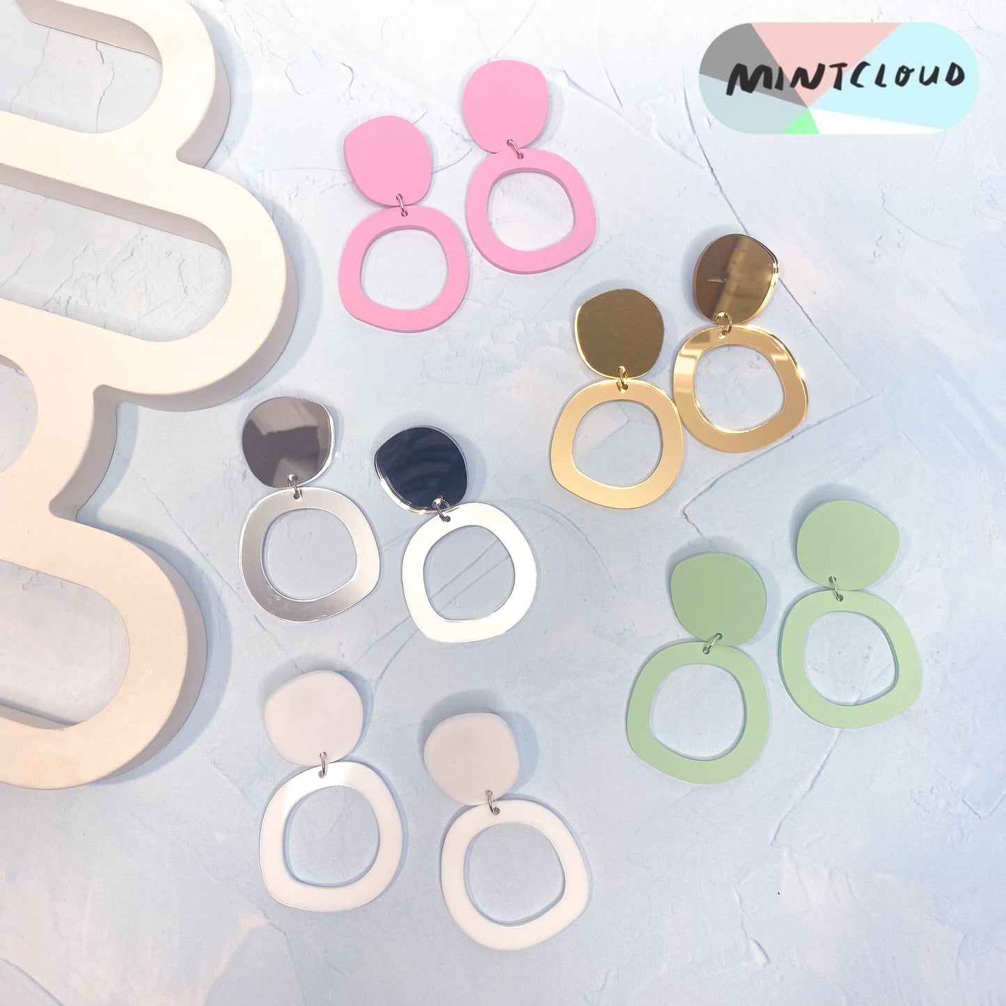 Loopy Loops Dangles - Various Colours From Mintcloud Studio, an online jewellery store based in Adelaide South Australia