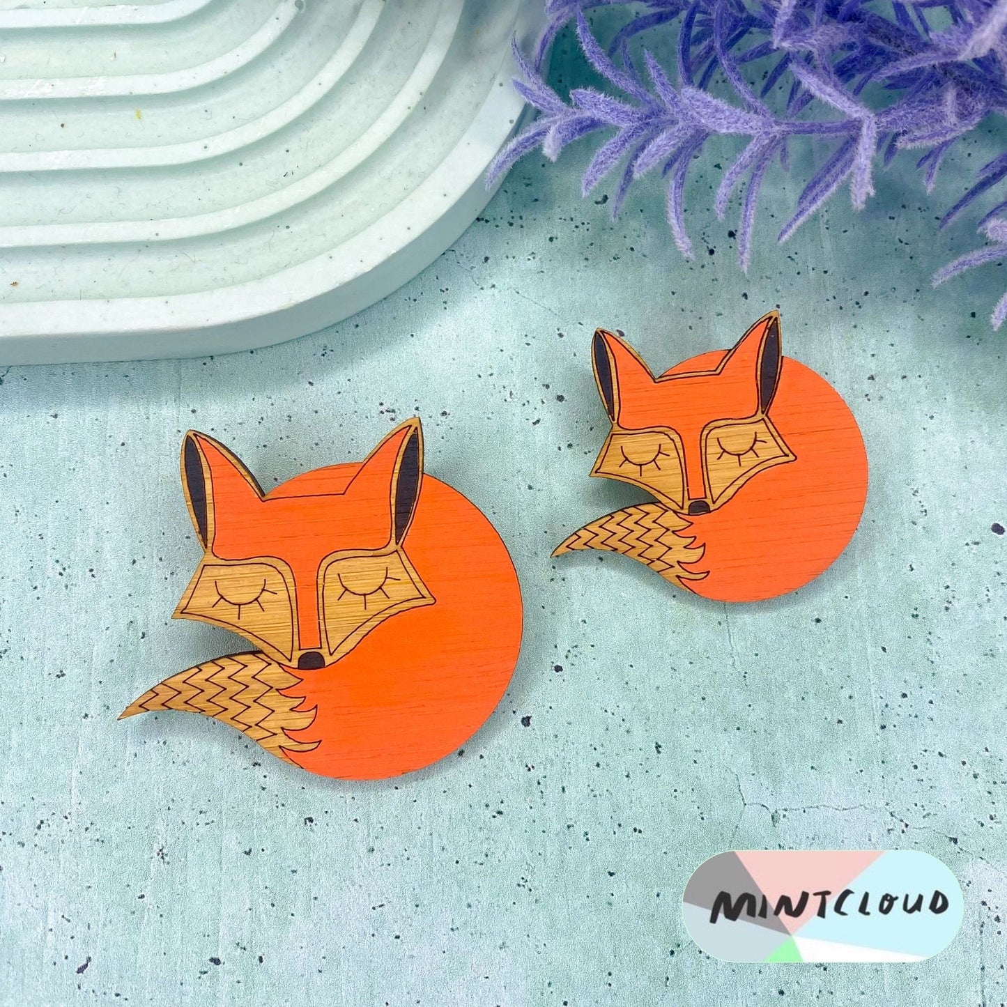 Sleeping Fox Brooch - Various Sizes