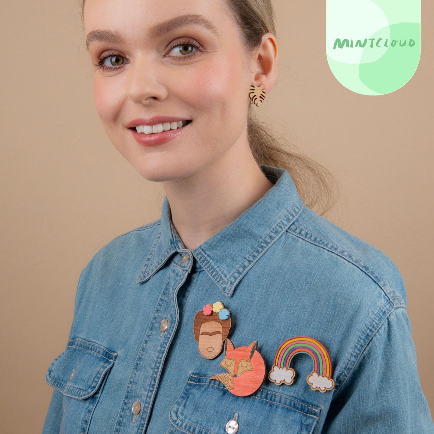 Frida Brooch - Various Colours From Mintcloud Studio, an online jewellery store based in Adelaide South Australia