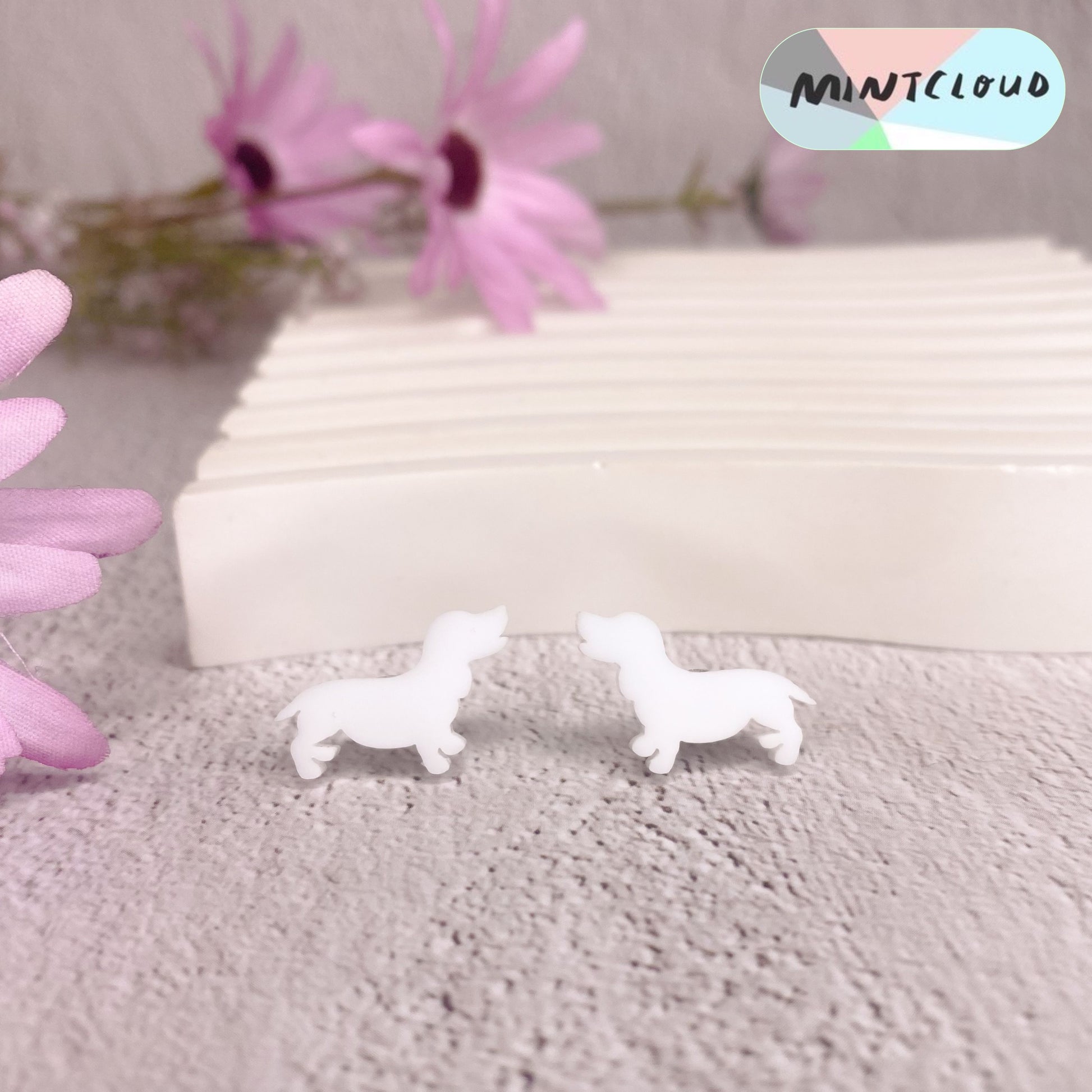 Dachshund Studs - Various Colours From Mintcloud Studio, an online jewellery store based in Adelaide South Australia