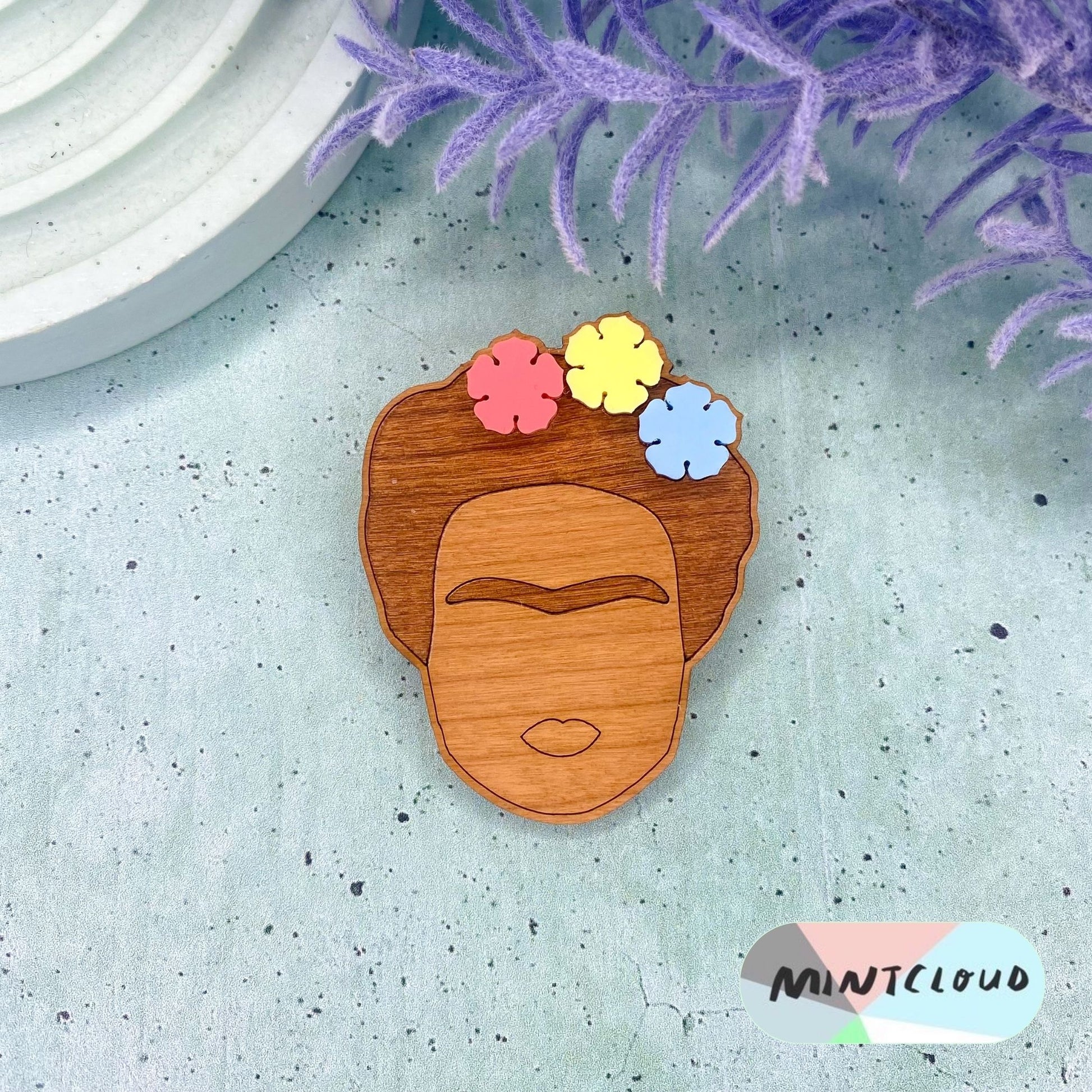 Frida Brooch - Various Colours From Mintcloud Studio, an online jewellery store based in Adelaide South Australia