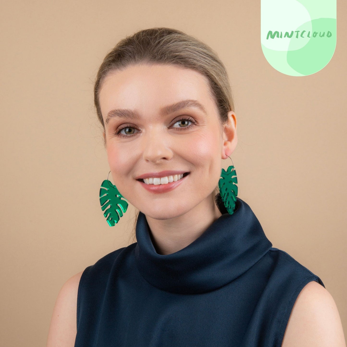 Large Monstera Leaf Dangles From Mintcloud Studio, an online jewellery store based in Adelaide South Australia